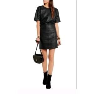 FRAME DENIM Black Soft Lambskin leather dress Size Small mini NWOT